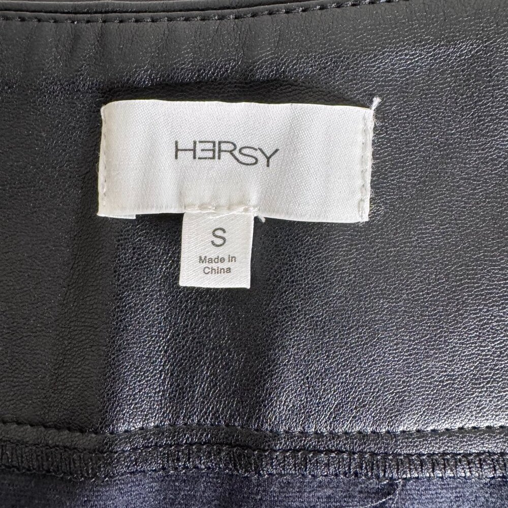 Hersy Mini Skirt Faux Leather Woman's sz S Black - Picture 5 of 6